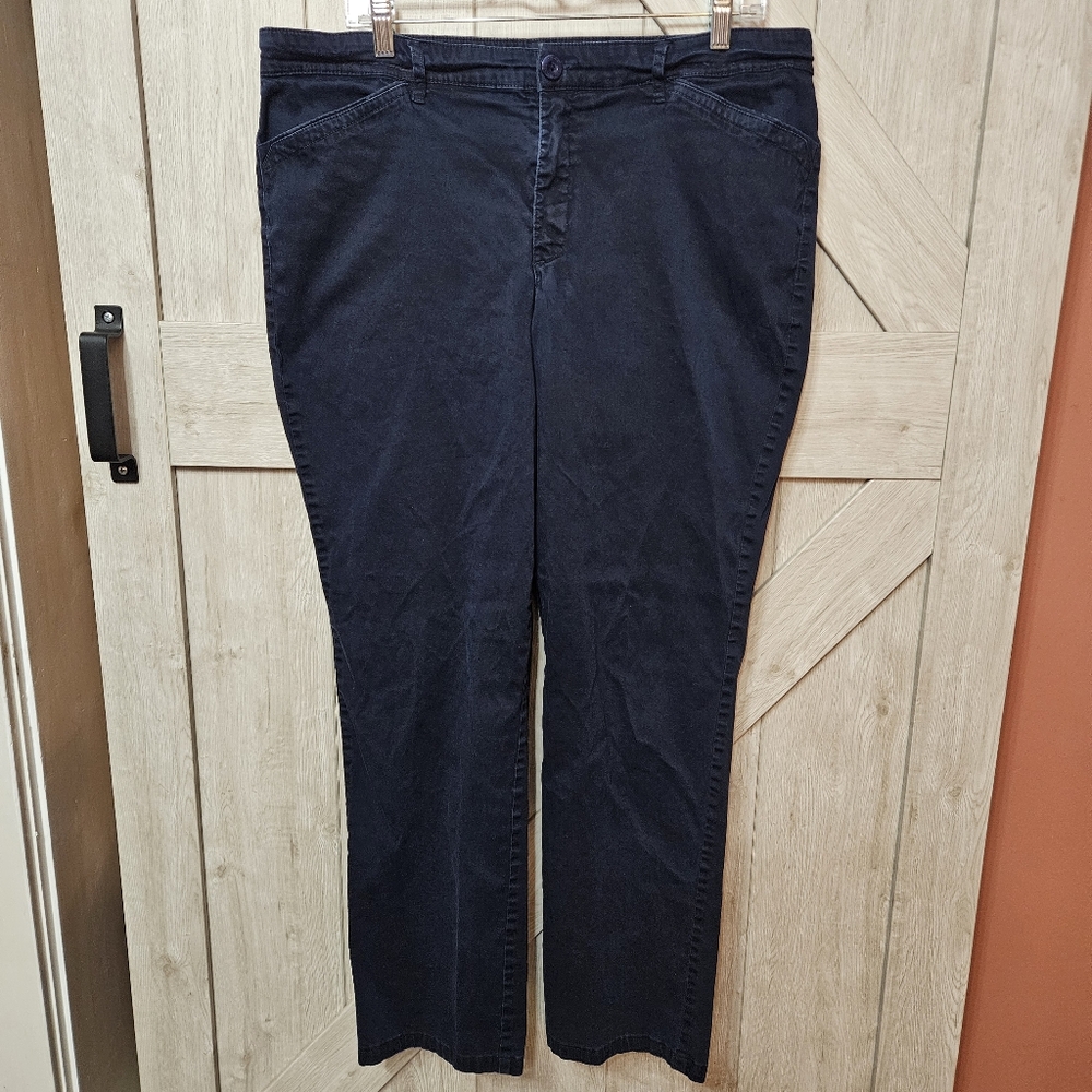Gloria Vanderbilt Navy Blue Straight Leg Pants - Size 16